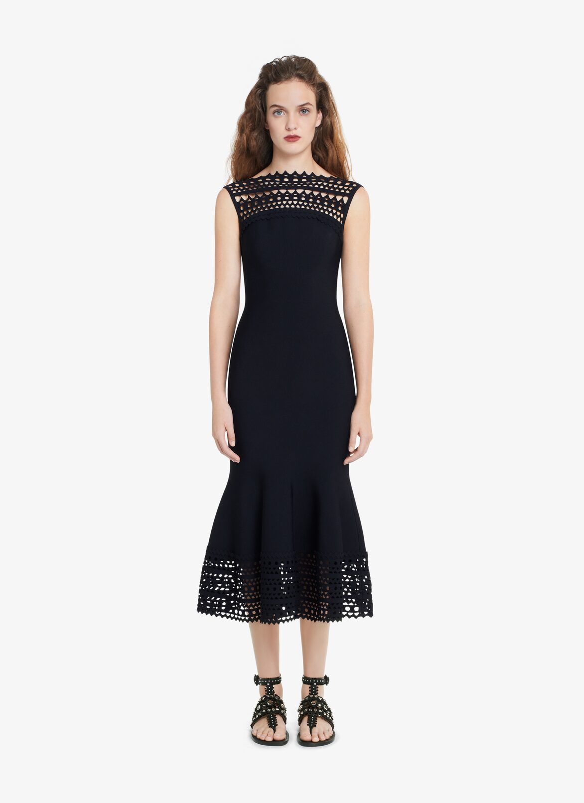 EDITION 2016 MIDI OPENWORK DRESS ALAÏA BLACK EDITION 2016 MIDI OPENWORK DRESS